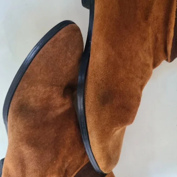 Vtg 80s 90s Impo Brown Ankle Slouch Boots 8 Boho Retro Robin Hood - Picture 15 of 16